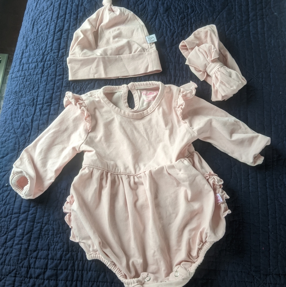 Rufflebutts Girls Pink Onesie